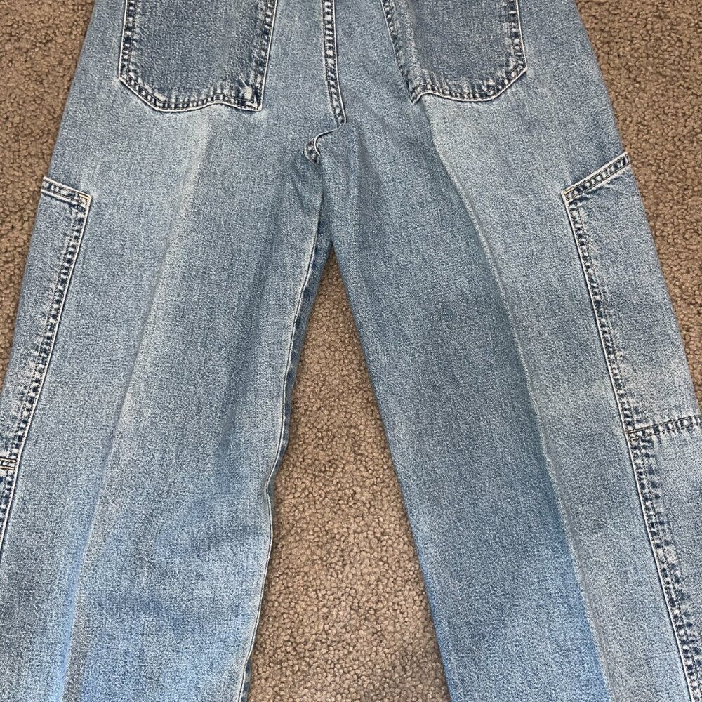 Vintage 90's LEVI'S L2 Baggy Wide Leg High Rise Big Pocket Skater Jeans Jr. 7 - Picture 7 of 16